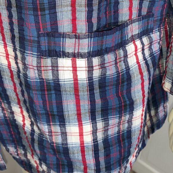 Vintage Main Street Blues Oversized Cotton Plaid Blazer Size B2 - Picture 12 of 14